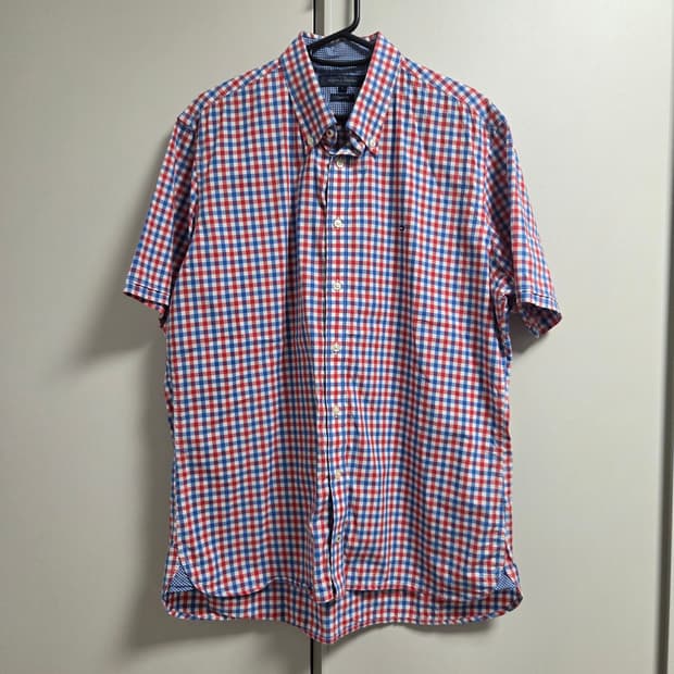 Tommy Hilfiger 반팔 체크 셔츠 L(100)