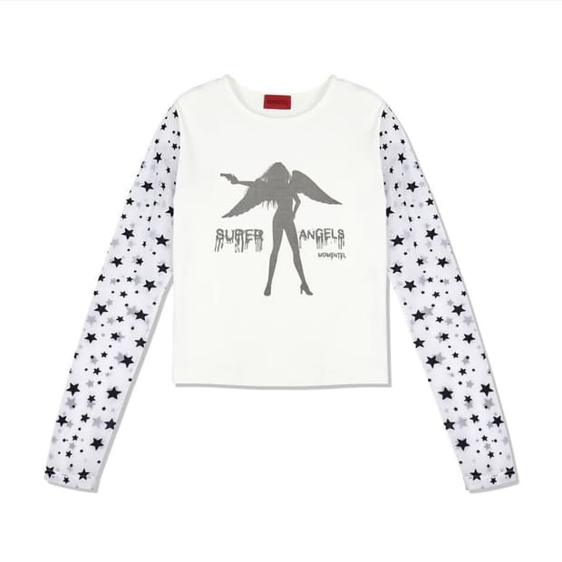 모멘텔 Super Angels Star Mesh T-Shirt 화이트