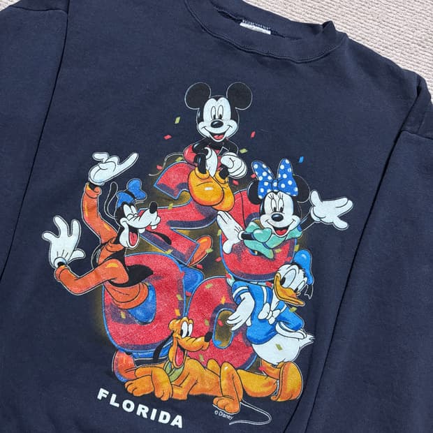 90s 디즈니 TULTEX 네이비 스웻셔츠 L