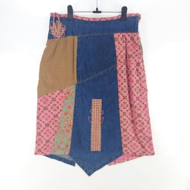 [여36]오일릴리 자수 데님 스커트[Y61-143]