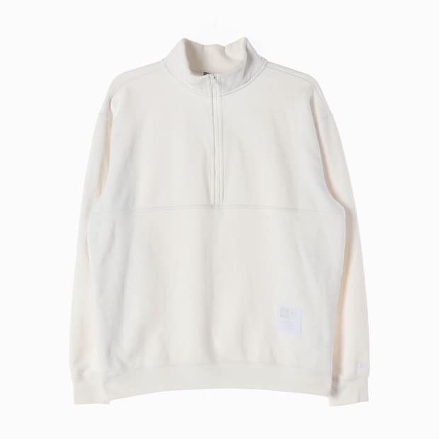 뉴에라 헤리티지 로고 하프집업 맨투맨 화이트 M