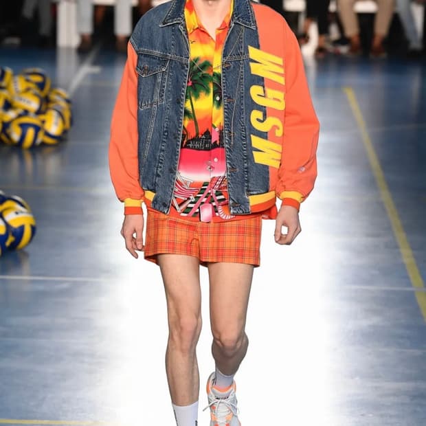 (48)MSGM 데님 트러커 배색 자켓