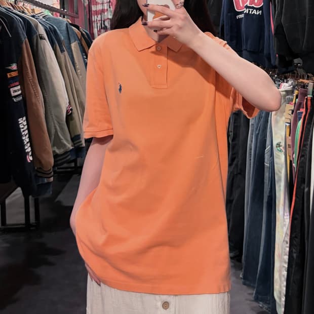 [IM] 폴로랄프로렌 반팔 피케 셔츠 라이트 오렌지