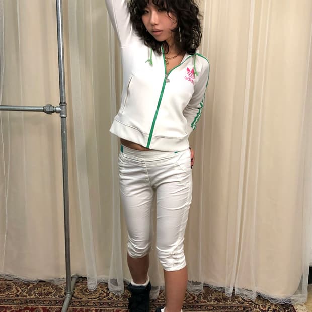 VTG 화이트 민트 카프리 팬츠