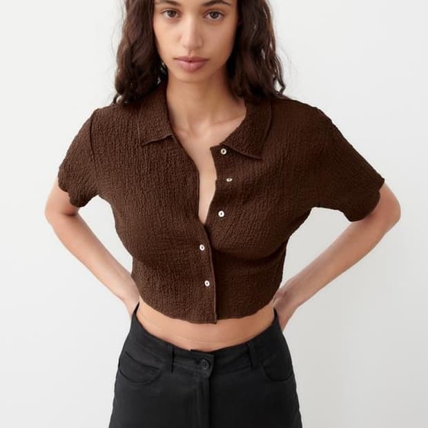 Zara 자라 텍스처 크롭 탑 