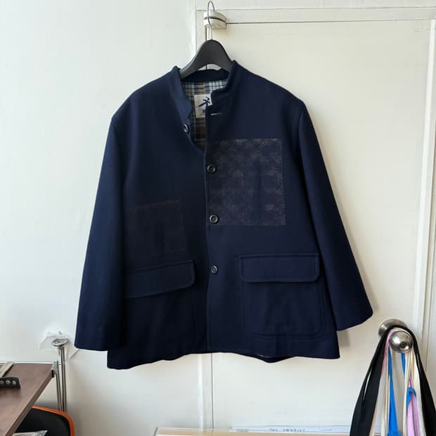 이세이미야케 코트 네이비 