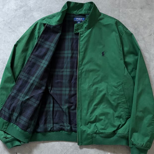 Polo 폴로 랄프로렌 신형라벨 딥그린컬러 코튼 바라쿠타 헤링턴 자켓 