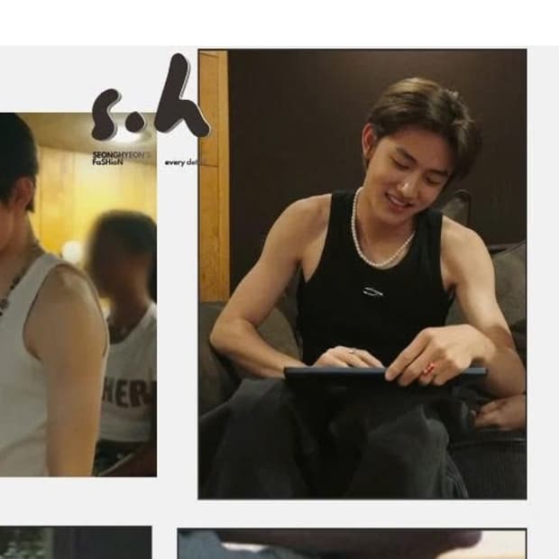 엄성현 착용 DNSR 메탈 로고 슬리브리스 블랙 S