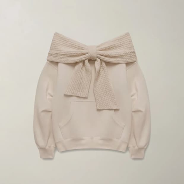 더티스 리본후디 베이지