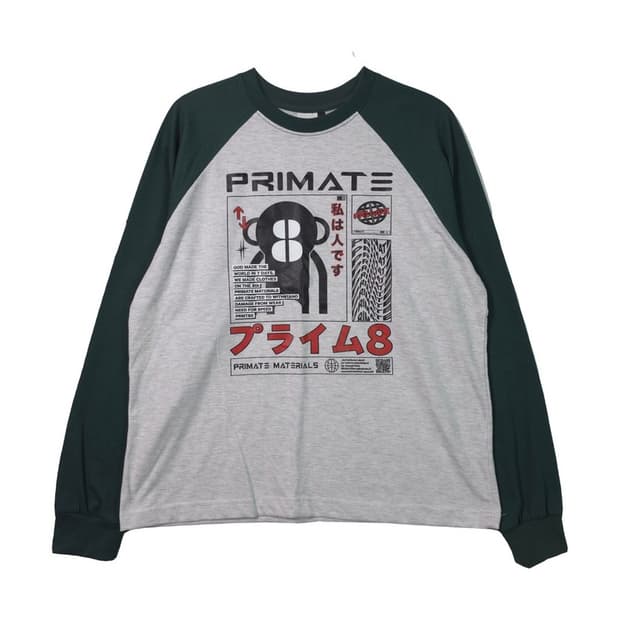 PRIMATE PRIME 8 스트릿 그래픽 라글란 롱슬리브 M