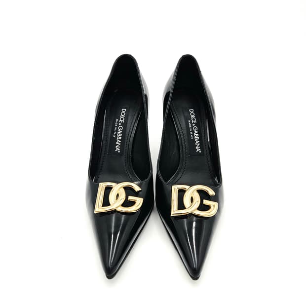 돌체앤가바나 DG 로고 페이던트 펌프스 힐 35.5