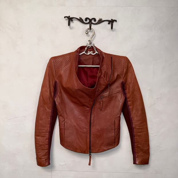 Brick orange red lamb skin two ways jk