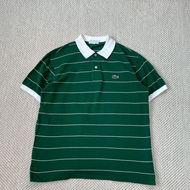 라코스테 그린 스트라이프 카라 반팔티 