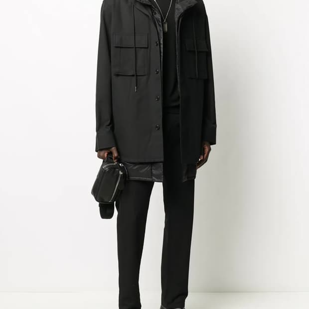 준지 Juun.J 나일론 후드 내피 셔츠 자켓 블랙