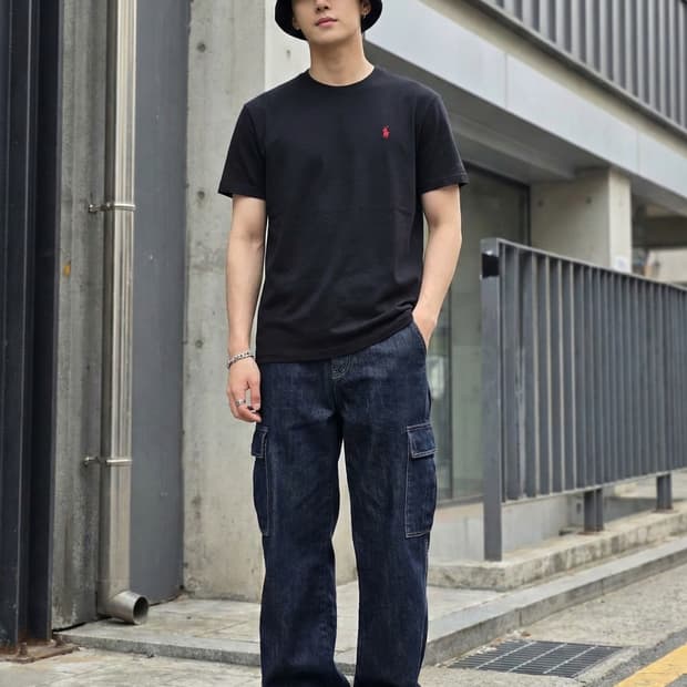 폴로 랄프로렌 에센셜 코튼 레드 포니 반팔 티셔츠