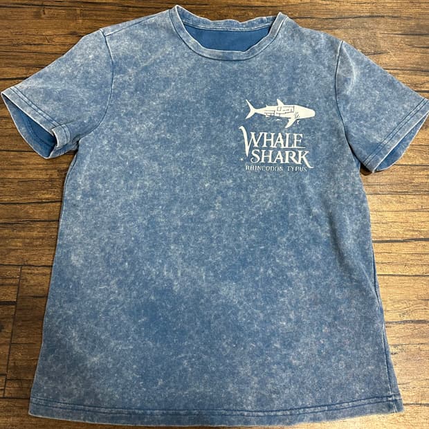 상어 프린팅 빈티지 반팔티셔츠 L사이즈
