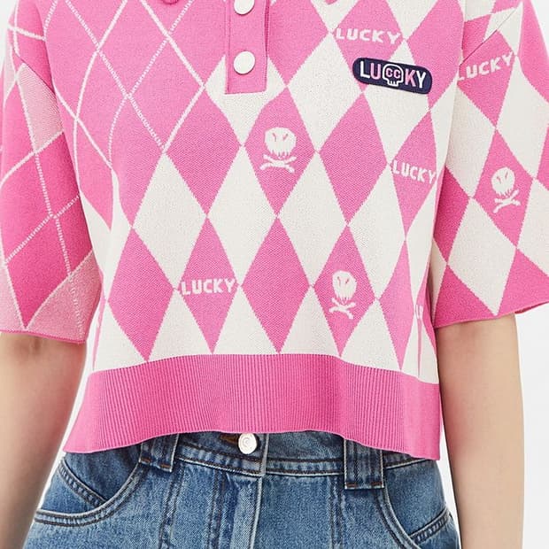 럭키슈에뜨 아가일 니트