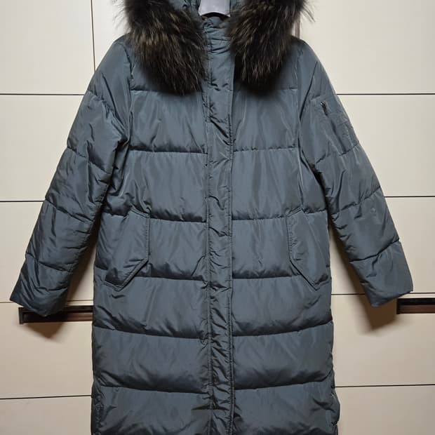 쉬즈미스 여성 모피 덕다운 롱패딩