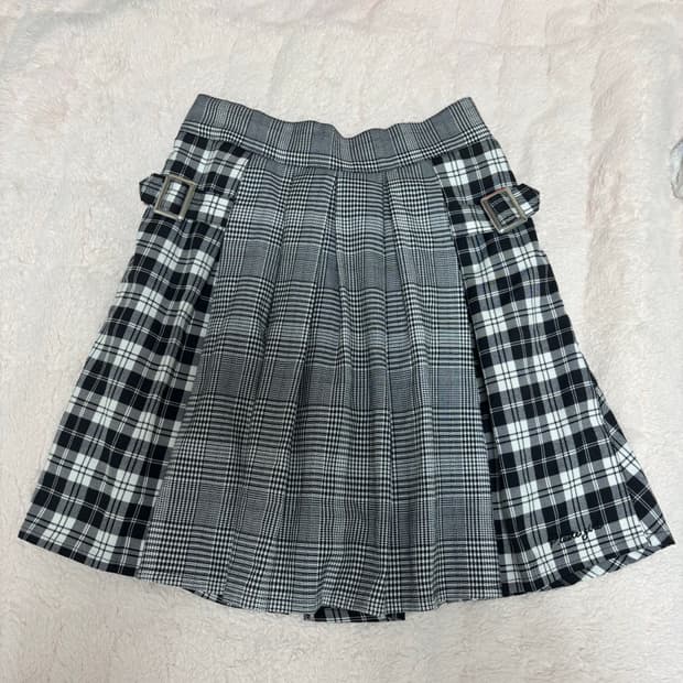 체크 밴딩 스커트 일본 빈티지 지뢰계 양산형