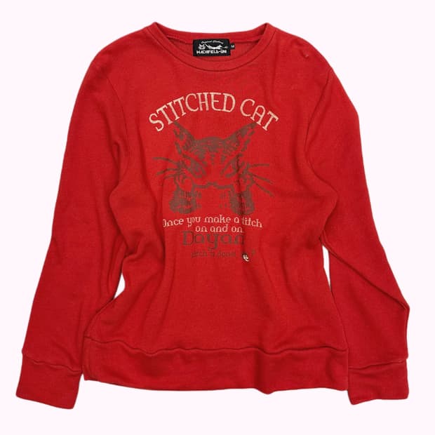 WACHIFIELD stitched cat printign sweat