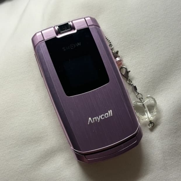 삼성 애니콜 폴더폰 핑크