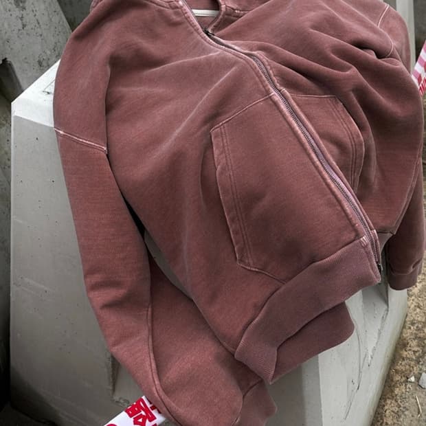 qap 살라미 캡 후드집업 피그먼트 os