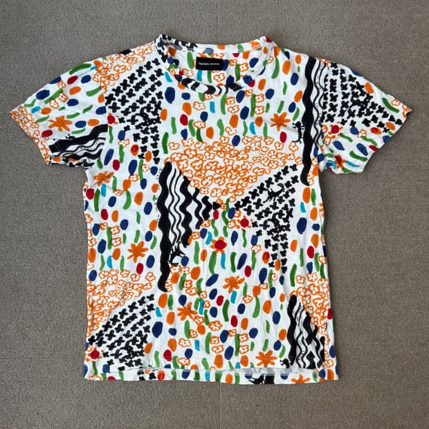 츠모리 치사토 멀티 컬러 아카이브 아트 프린트 티셔츠