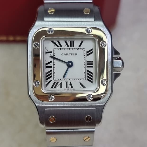 까르띠에 산토스 갈베 18K 콤비 쿼츠 스몰 여성시계 2010년