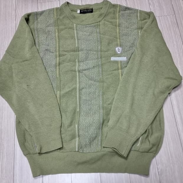 메이드인제팬 먼씽 Munsingwear 올리브색 패턴 니트(100)