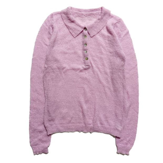 새상품 여자 시스루 카라넥 니트 (핑크)