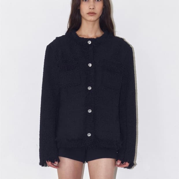 폴리수엠 프린지 트위드 자켓