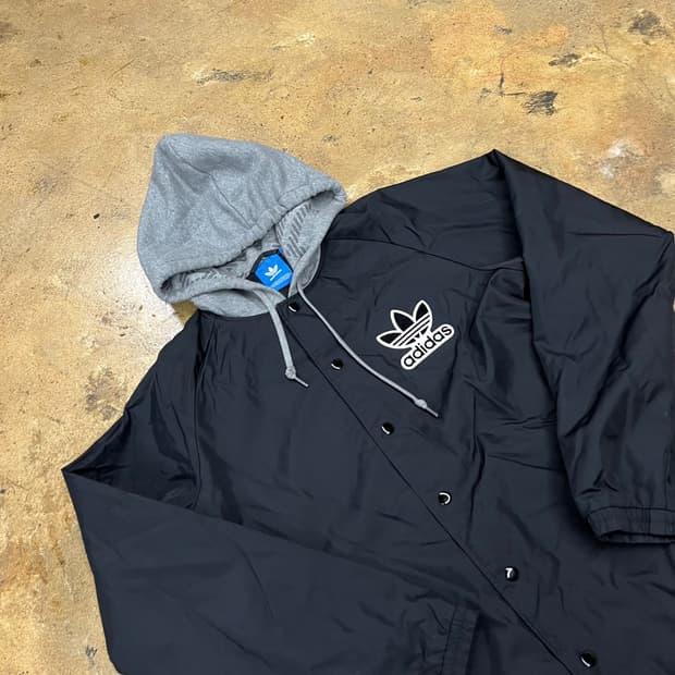 [정품/100] 아디다스 후드 집업 코치 자켓 블랙 b10