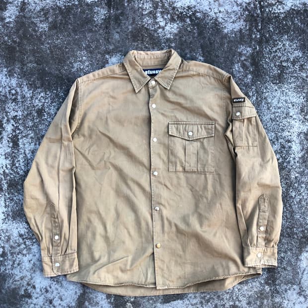 90s 올드 스투시 워크 셔츠 워크 자켓