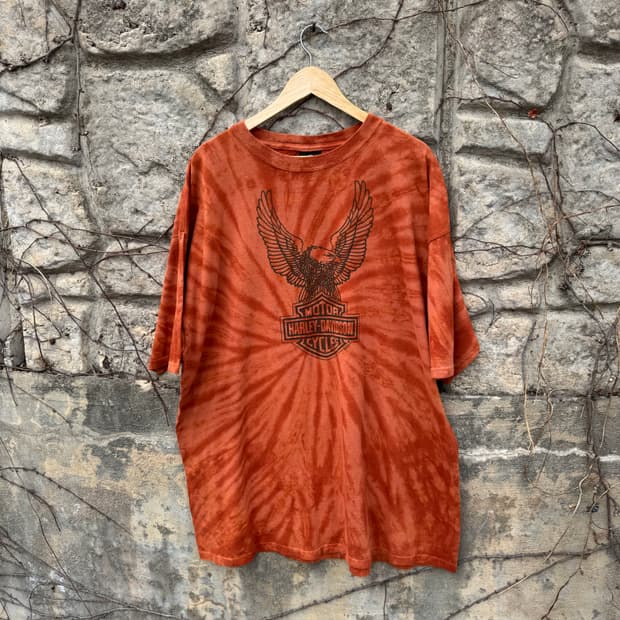 00s 할리데이비슨 빈티지 2005 나염 프린팅 반팔 티셔츠 빅사이즈