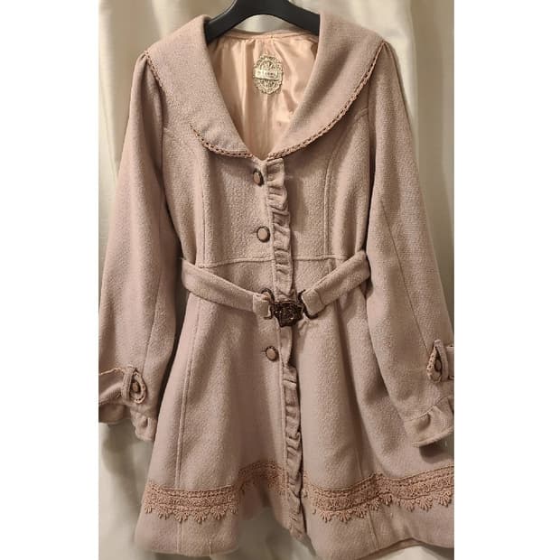 리즈리사 엑시즈팜 히메갸루 로즈 코트 라떼갸루 빈티지 모리걸