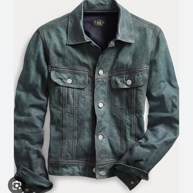 RRL Lot 271 인디고 다잉 레더자켓