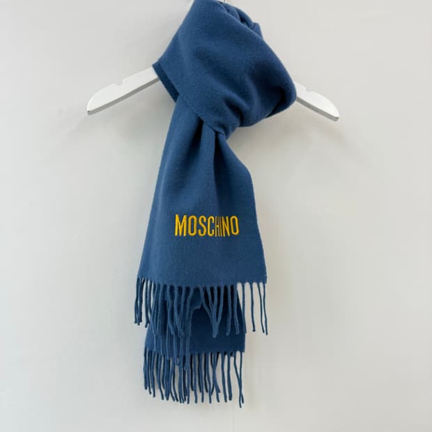 모스키노 램스울 블루 목도리 머플러