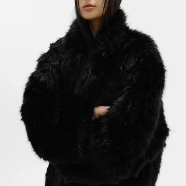 에스이오 seo 프렌치 폭스 퍼코트 블랙