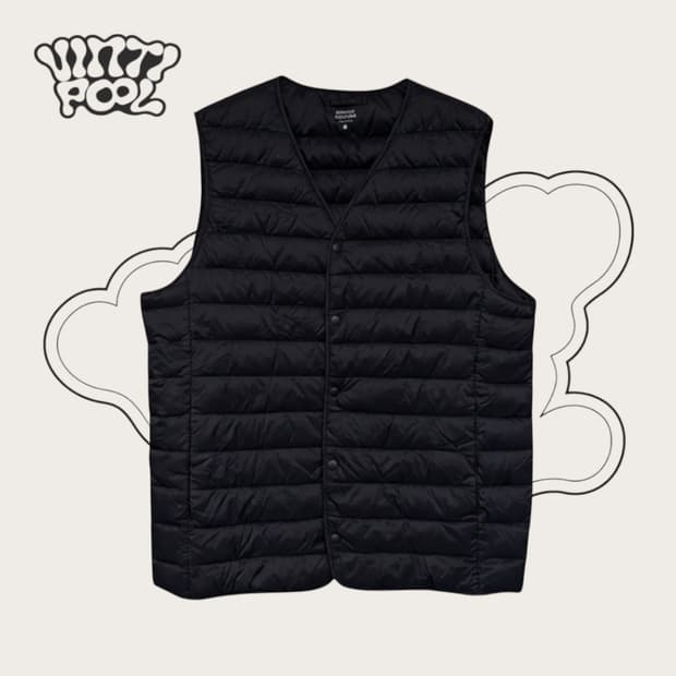무신사 스탠다드 덕다운 경량 패딩 베스트 블랙 L