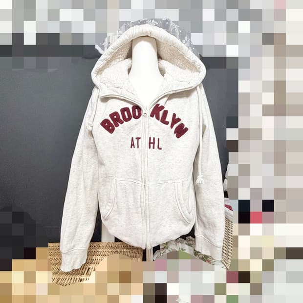 폴햄ㅡ 두툼한 털 후드 집업 호칭90