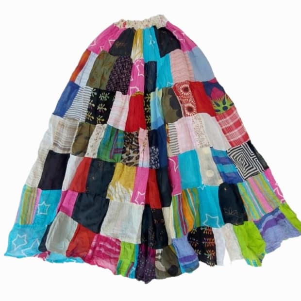 모리걸 대장템 패치워크 치마 롱스커트