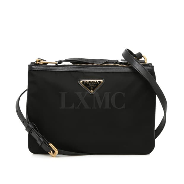 프라다 리나일론 더블지퍼 크로스백 블랙 미니백 1BH046