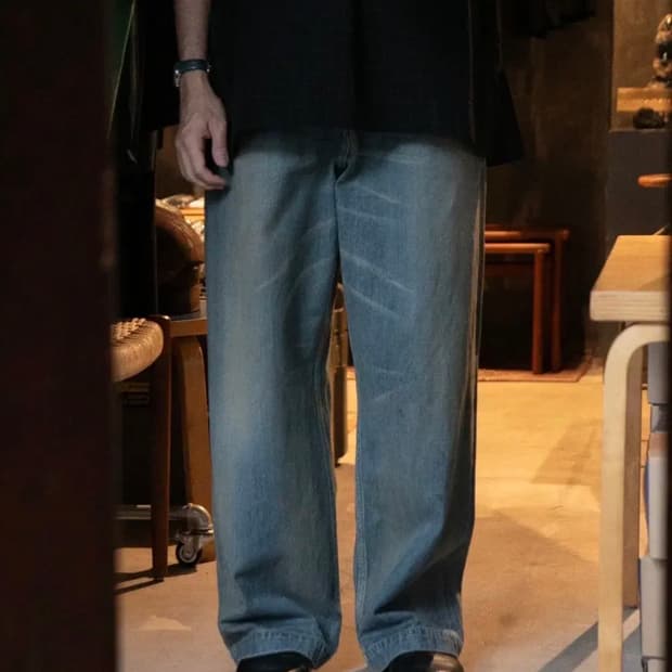 요코사카모토 벨티드 데님 팬츠 Ko I