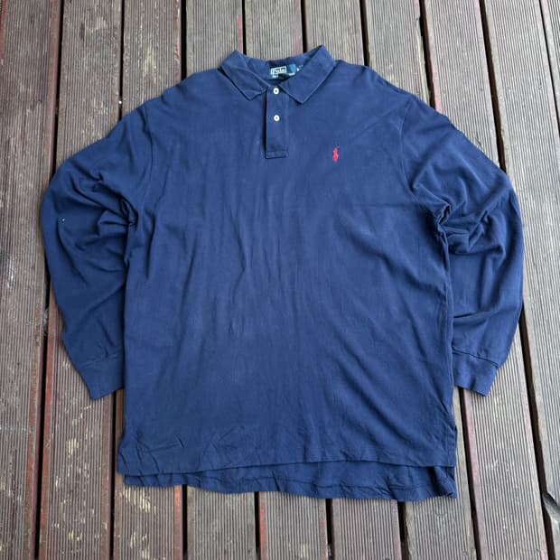 폴로 네이비 긴팔 카라티 
