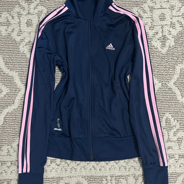 아디다스 핑크네이비 딱붙핏 져지