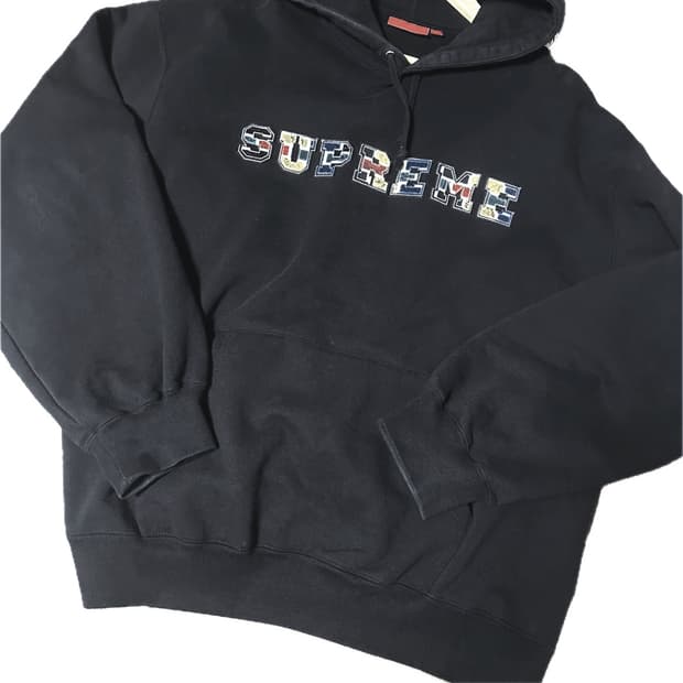 슈프림 컬리지에이트 패치워크 후드티 xl 상품이미지1