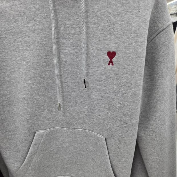 아미 하트 로고 회색 후드티 L