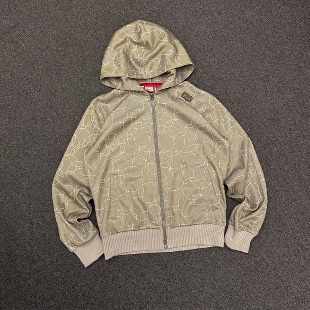 S)오니츠카 타이거 빈티지 패턴 여성 후드집업 져지