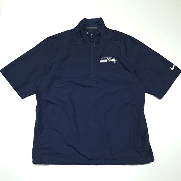 CK143 L 나이키 NFL 씨호크스 다크네이비 바람막이 반팔 아노락