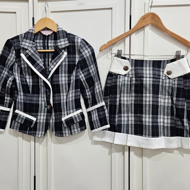 체크 투피스 세트